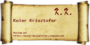 Keler Krisztofer névjegykártya